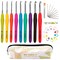 34 Pieces Crochet Hooks Set with Case, BCMRUN 2.25mm(B)-6mm(J) Soft Grip Handles Knitting Needles with Large-Eye Blunt Needles, Stitch Marker, Tape Measure, Crochet Needles Kit for Arthritic Hands